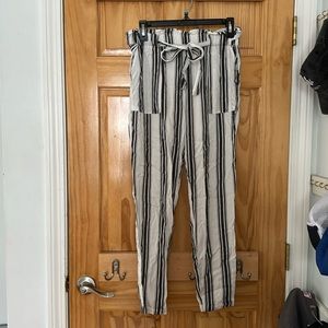 Streetwear Society Black and White Striped Pants